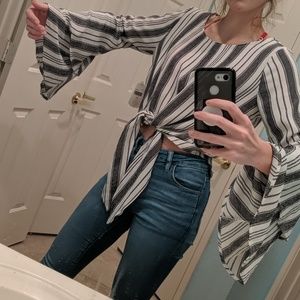 NWT Altar'd State Striped Tie Top
